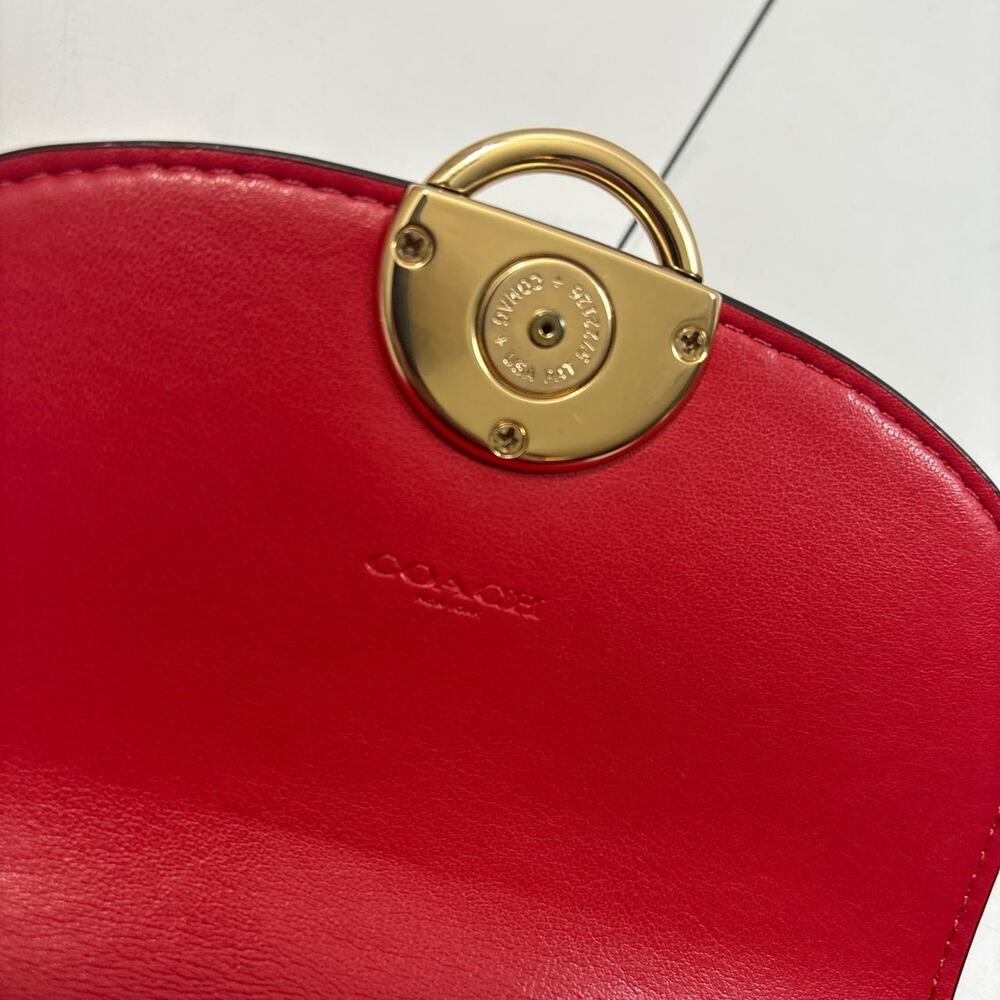 Coach Authentic Jade Mini Belt Bag F79941 In Red Pebble Leather - Picture 6 of 8
